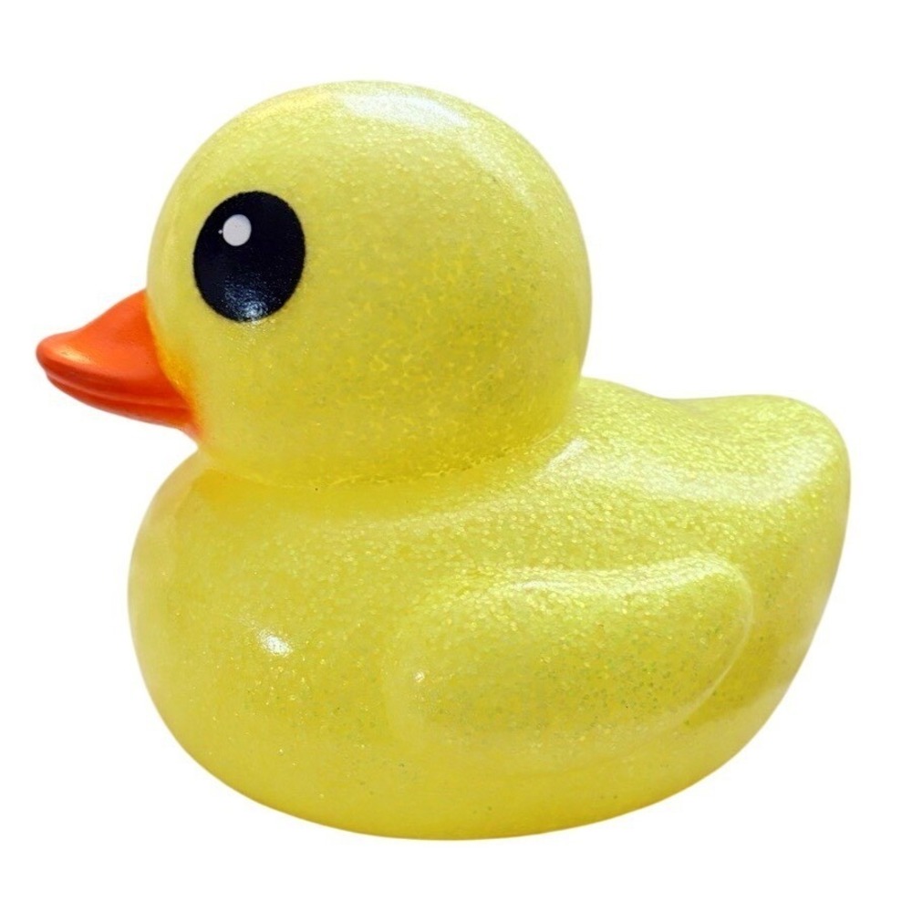 Golden Glittery Jumbo Rubber Ducky 6" Dazzling Sparkling Duck NEW